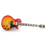 Maya Les Paul Custom style electric guitar, cherry sunburst finish with blemishes to the lacquer and