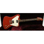 2002 Gibson Custom Shop non-reverse Firebird electric guitar, cardinal red finish with some heavy