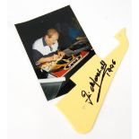 Jim Marshall - Signed Les Paul pickguard, with signed letter of provenance and a photograph of Jim