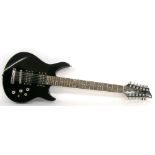 Jay Turner JT-Hawk12 twelve string electric guitar, black finish with light surface scratches,