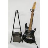 Yamaha ERG121C electric guitar; together with gig bag, tuner, Hiwatt practice amplifier and two