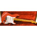 Fender '57 Vintage Reissue Stratocaster electric guitar, made in USA, ser. no. V1xxxx9, fiesta red
