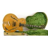 1960 Hofner Committee hollow body electric guitar, made in Germany, no. 3xx7, blond finish in good