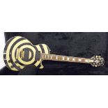 Epiphone Zakk Wylde Les Paul Custom electric guitar, ivory and black bullseye finish, electrics in