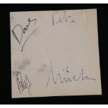 The Kinks - set of band autographs to the reverse of a 'Got Love If You Want It' promotional card