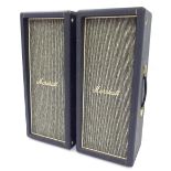 Pair of vintage Marshall 2 x 12 tower speakers, ser. nos. 6692 and 6698