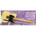 1974 Fender Telecaster electric guitar, made in USA, ser. no. 5xxxx0, blonde finish with many