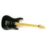 Aria Pro II Magna series electric guitar, black finish with surface marks, electrics in working