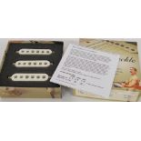 Set of three new and boxed Bare Knuckle single coil '63 Veneer board guitar pickups