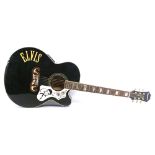 1998 Epiphone limited edition Elvis-CE electro-acoustic guitar, black finish with surface