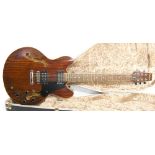 1980s Westone Rainbow I hollow body electric guitar, ser. no. 1xxxx5, walnut finish with some