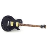 Hohner Arbor Series Les Paul style electric guitar, ser. no. E7xxx86, black finish in tired