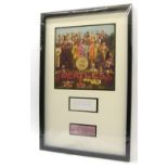 Sir Peter Blake - Signature framed with a copy of The Beatles - Sergeant Pepper LP, 19.25" x 29",