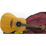 Celebrity by Ovation CC67 acoustic guitar, made in Korea, synthetic bowl back and natural top,