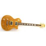 Stagg Les Paul style electric guitar, natural finish with light marks, electrics in working order,