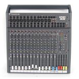 Soundcraft Spirit SX twenty channel mixer; together with a crate containing a large selection of XLR