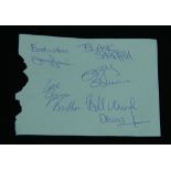 Black Sabbath - set of original band autographs, circa 1974, signed on a piece of green paper *