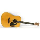 Suzuki acoustic guitar, Indian rosewood back and sides and natural top with imperfections