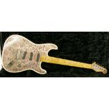 2010 James Trussart Steelomatic electric guitar, made in USA, distressed sugar pine body with