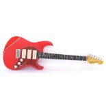 2006 Vintage Advance series AV6P electric guitar, made in China, ser. no. 0xxxx5, Firenza red