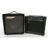 Ashdown After Eight 15W guitar amplifier; together with a Behringer Ultra Bass BT108 guitar