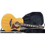 Takamine G series EG523SC-12 twelve string electro-acoustic guitar, made in Korea, natural finish