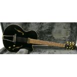 Yamaha AEX500 hollow body electric guitar, ser. no. HP1xxx0, black finish with various surface