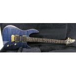 1996 Brian Moore MC1 electric guitar, made in USA, ser. no. 4x9, blue flame maple top, electrics