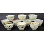 New Hall - ten tea bowls in pattern nos. 839, 422, 339, 175, 282, 145, 98, 662, U288 and 673 (10)