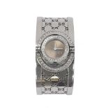 Gucci 'The Twirl' Series stainless steel lady's bangle watch, ref. 122, no. 10953496, band width