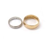 Two 18ct wedding band rings, 6.8gm (2)