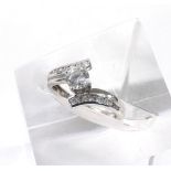 9ct white metal cz single stone ring (133634-1-A)