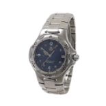 Tag Heuer Kirium stainless steel gentleman's bracelet watch, ref. WL1114, no. PT8928, blue dial with