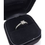 Tiffany & Co. platinum diamond solitaire ring, princess-cut, 0.41ct, clarity VS1/2, colour H-I,