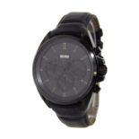 Hugo Boss Driver chronograph black stainless steel gentleman's wristwatch, ref. HB.188.1.34.2673,