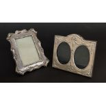 Edward VII small silver easel photograph frame, Birmingham 1905, maker William Davenport, 5" high;