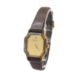 Raymond Weil Geneve rectangular gold plated and stainless steel lady's wristwatch, ref. 737,