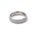 18ct white gold diamond half eternity ring, 4mm, 4.8gm, ring size I (ex 2038)
