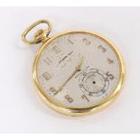 Longines for Tiffany & Co. 18k slim lever pocket watch, 15 jewel, three adj. movement signed 'Made