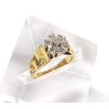 18ct diamond flower ring, 6.2gm, ring size (ex 2014)