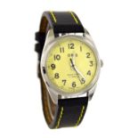 Oris stainless steel gentleman's wristwatch, cream dial with Arabic numerals and centre seconds,