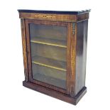 19th century walnut pier display cabinet, with inlaid decoration and applied gilt metal mounts,