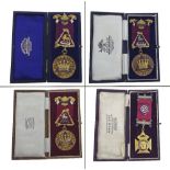 Four 9ct Masonic medals for the Russell Chapter, no. 4413, boxed (4)