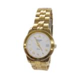 Tissot PR50 gold plated and stainless steel gentleman's bracelet watch, ref. J376/476, white dial