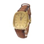 Omega De Ville rectangular gold plated and stainless steel gentleman's wristwatch, circa 1975,