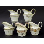 New Hall - fluted milk jug in pattern no. 282 (ex Brian J Penny Collection), 4" high; four