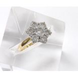 18ct round brilliant-cut seven stone diamond ring, estimated 2ct approx, clarity SI2/I1, colour H-I,