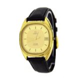 Omega De Ville Quartz gold plated and stainless steel gentleman's wristwatch, ref. 196.0144, case