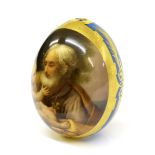 Finely painted Russian porcelain Easter egg, Imperial Porcelain Manufactory, St. Petersburg, mid