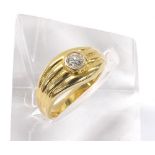 14ct rub-over diamond set swirl design ring, round brilliant-cut, 0.24ct, clarity VS1/2, colour H-I,